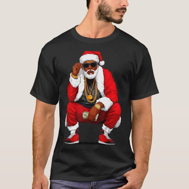 Camiseta Cool Black Man Santa Claus Christmas African Ameri (Anverso)