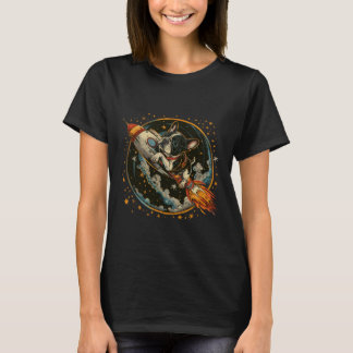Camiseta Cool Boston Terrier Dog Spaceship Cosmic Canine As