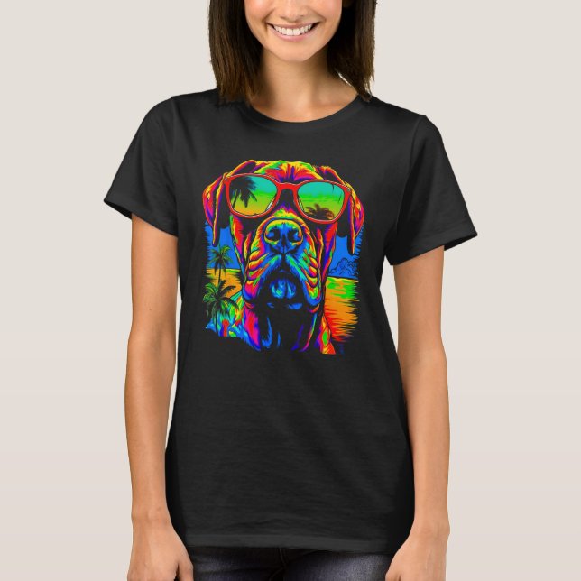 Camiseta Cool Boxer Dog Pop Art (Anverso)