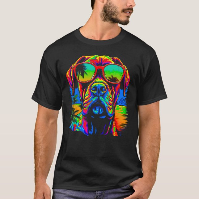 Camiseta Cool Boxer Dog Pop Art (Anverso)