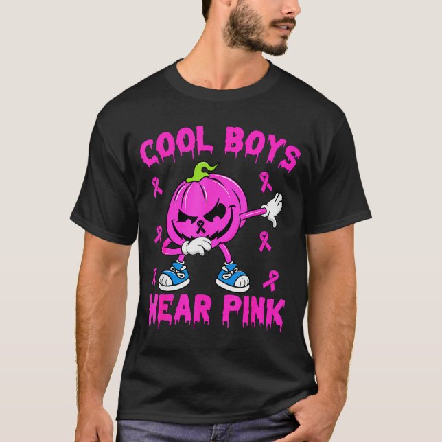 Camiseta Cool Boys Wear Nk Breast Cancer Pumpkin Halloween  (Anverso)