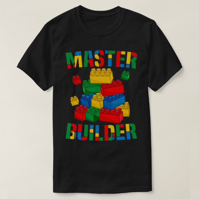 Camiseta Cool Brick Master Builder Funny Building Blocks Ki (Diseño del anverso)