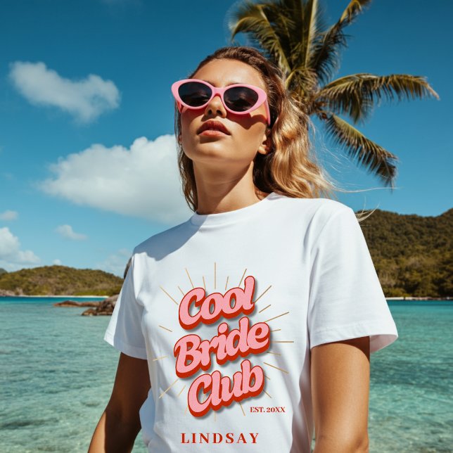 Camiseta Cool Bride Club Retro Despedida de Soltera (Cool Bride Club Retro Bachelorette T-Shirt)