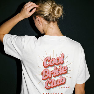 Camiseta Cool Bride Club Retro Despedida de Soltera