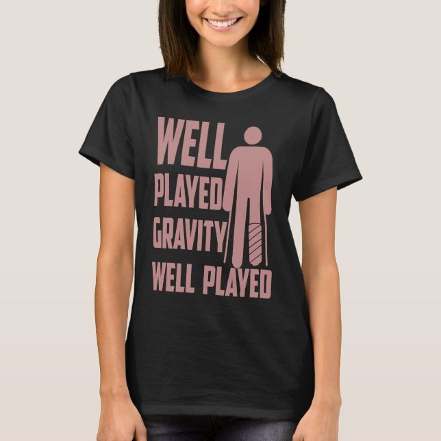Camiseta Cool Broken Leg  For Kids  Gravity Gag Bone Broke (Anverso)