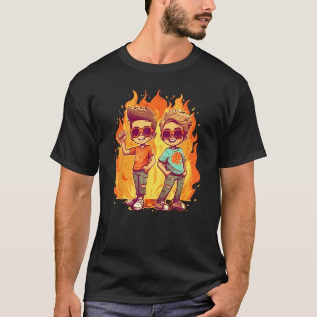 Camiseta Cool burning Kids for Bestfriends with Fire and Fl (Anverso)