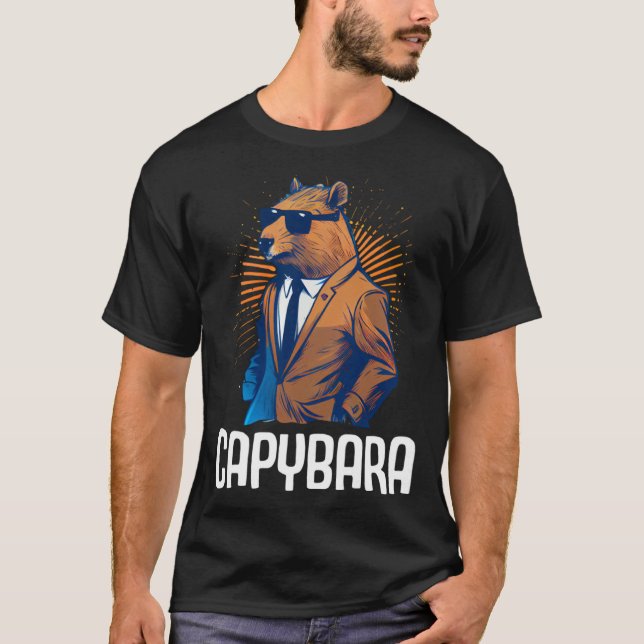 Camiseta Cool Capybara Sunglasses Water Pig South America C (Anverso)