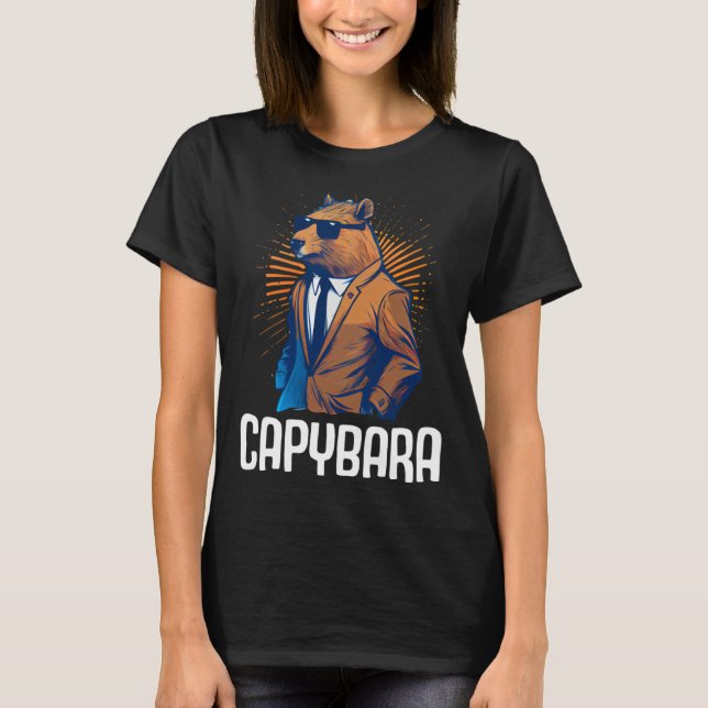 Camiseta Cool Capybara Sunglasses Water Pig South America C (Anverso)