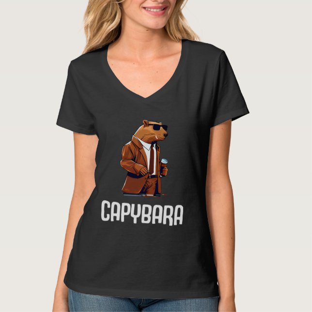 Camiseta Cool Capybara Sunglasses Water Pig South America C (Anverso)