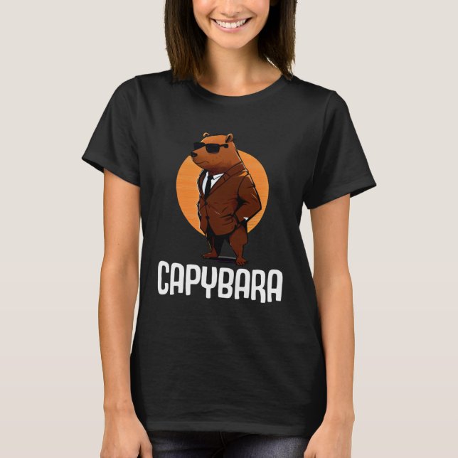Camiseta Cool Capybara Sunglasses Water Pig South America C (Anverso)