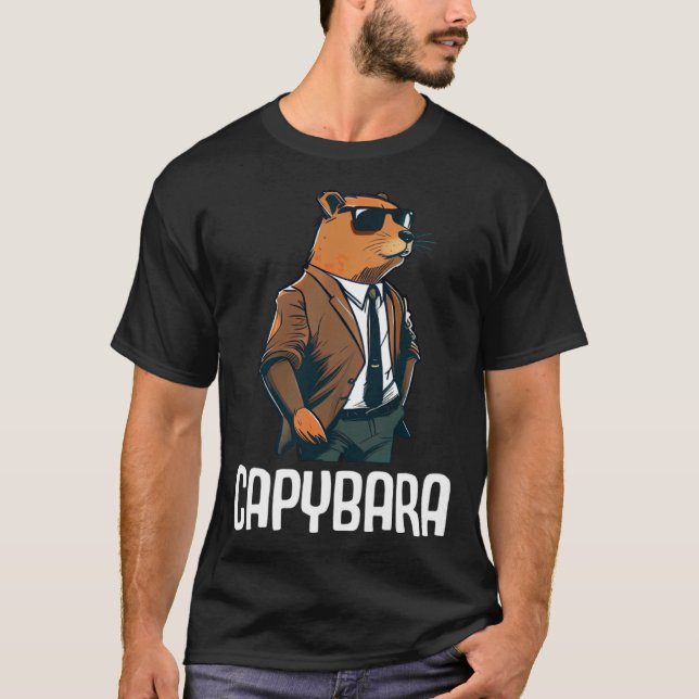 Camiseta Cool Capybara Sunglasses Water Pig South America C (Anverso)