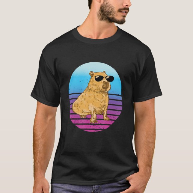 Camiseta Cool Capybara Sunset Capybara   Capybara Rodent (Anverso)
