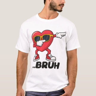 Camiseta Cool Cartoon Heart Dab – Divertido “BRUH”