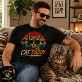 Camiseta Cool Cat Daddy Retro Atardecer Palma día del padre