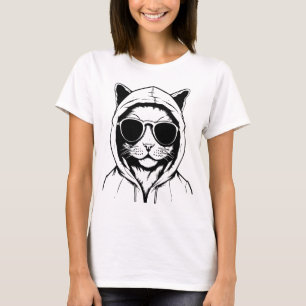 Camiseta Cool Cat – Gráfica Elegante y Divertida