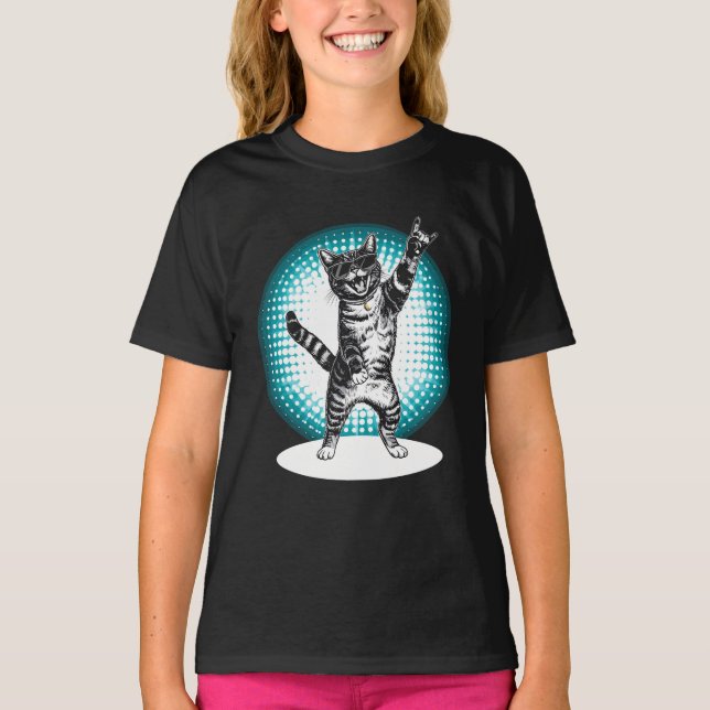Camiseta Cool Cat Rock Dancer | Regalo de música d (Anverso)