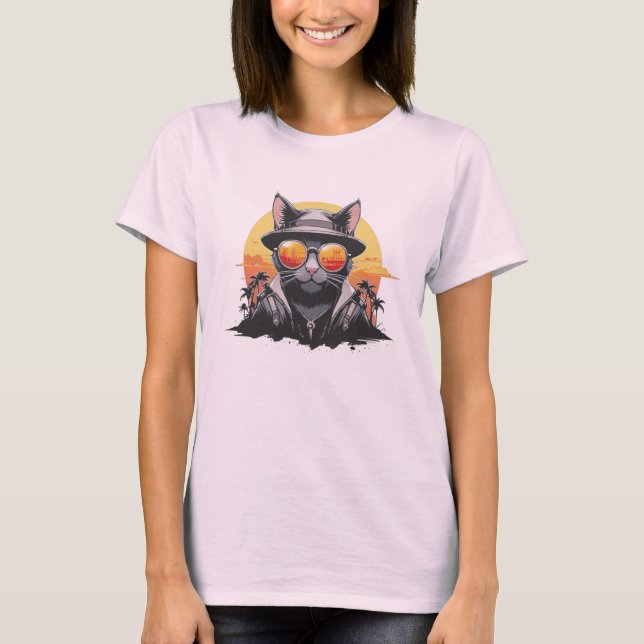 Camiseta Cool Cat, Unique Style (Anverso)