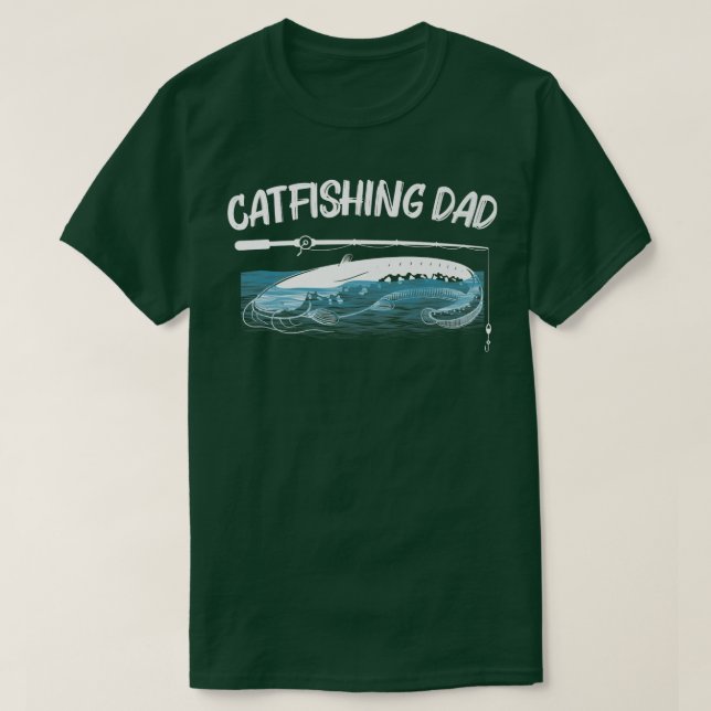 Camiseta Cool Catfish Fishing For Men Women Catfishing Rod  (Diseño del anverso)