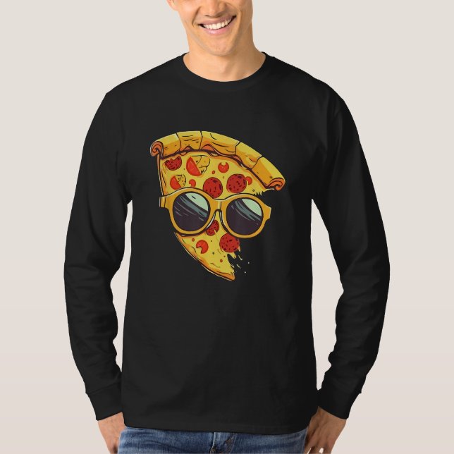 Camiseta Cool Cheesy Pepperoni Pizza Wearing Sunglasses (Anverso)