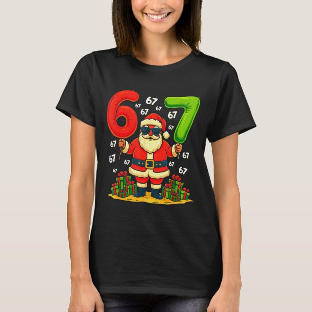 Camiseta Cool Christmas Six Seven Santa Claus 6 7 Funny Gen (Anverso)