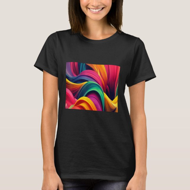 Camiseta Cool Colorful Waves Illustration  Graphic Designs (Anverso)