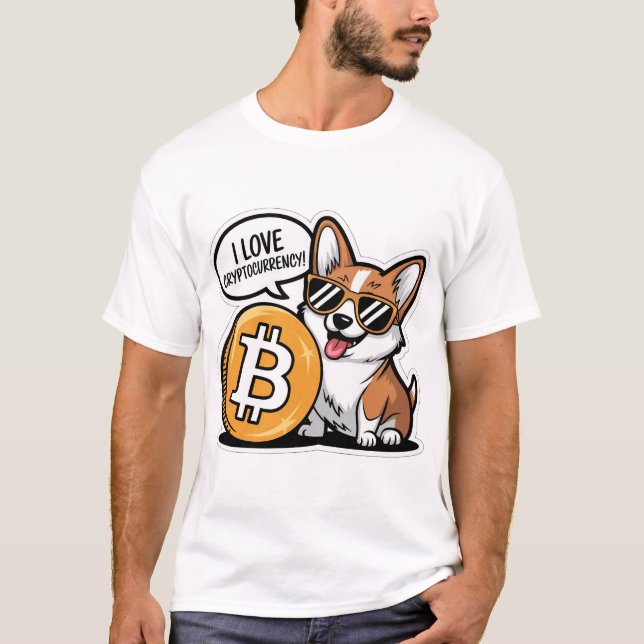 Camiseta Cool Corgi Loves Cryptocurrency (Anverso)