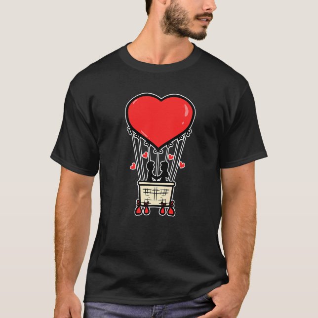 Camiseta Cool Couple Heart Valentine's Day  Romantic (Anverso)