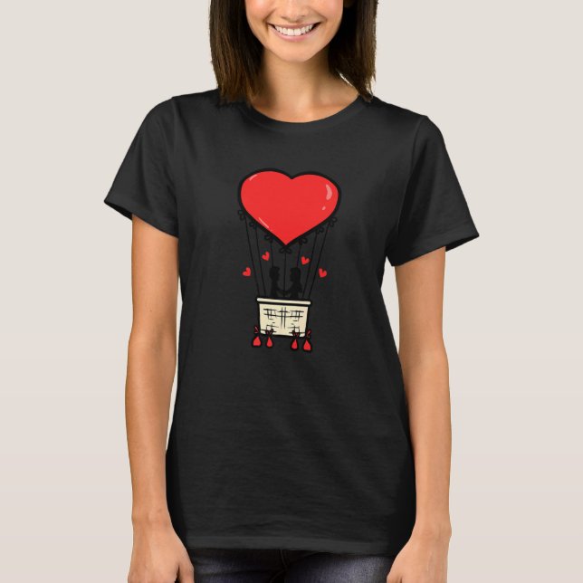 Camiseta Cool Couple Heart Valentine's Day  Romantic (Anverso)