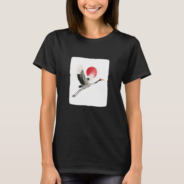 Camiseta Cool Crane in Japanese Colors Costume (Anverso)