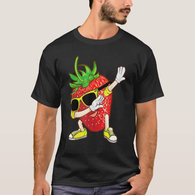 Camiseta Cool Dabbing Strawberry Funny Love Dancer Sweet Fr (Anverso)