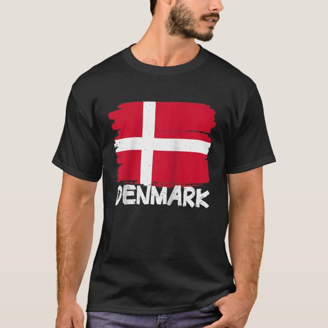 Camiseta Cool Denmark Flag Raglan Baseball (Anverso)