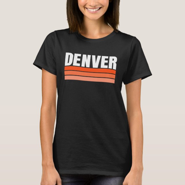 Camiseta Cool Denver Orange Striped Simple & Basic Minimal  (Anverso)