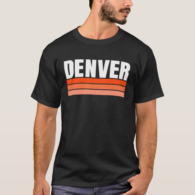 Camiseta Cool Denver Orange Striped Simple & Basic Minimal  (Anverso)