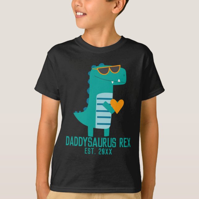 Camiseta Cool Dino Daddysaurus Rex New Dad Fathers Day  (Anverso)