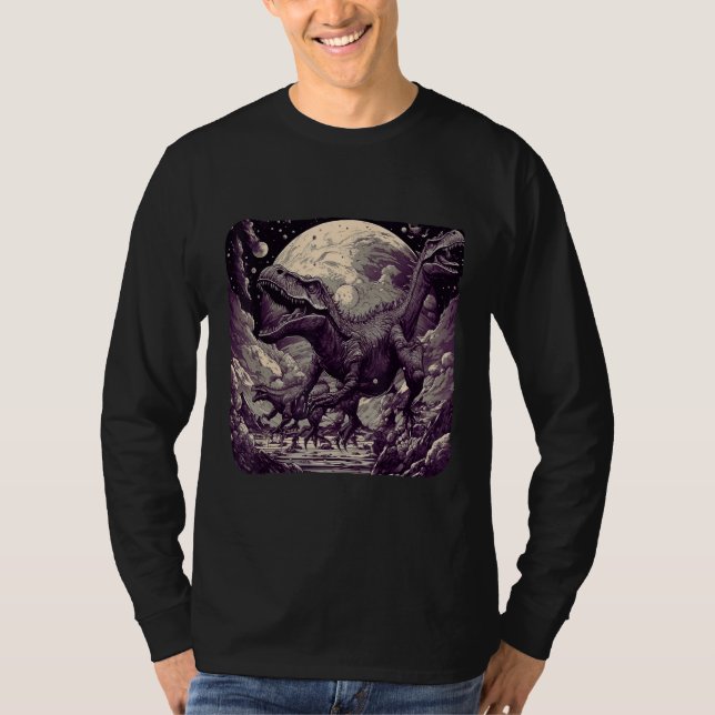 Camiseta Cool Dinosaurs Space Graphic Fantasy Art (Anverso)