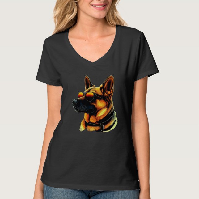 Camiseta Cool Dog Face with Sunglasses (Anverso)