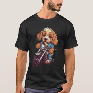 Camiseta Cool Dog Riding a Motorcycle Apparel Dog Mom Pop A