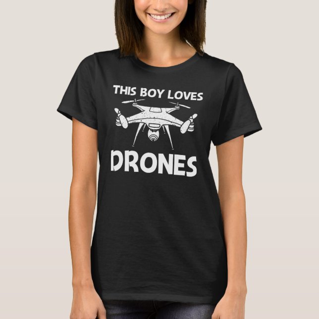 Camiseta Cool Drone For Boys Kids Drone Pilot FPV Aerial RC (Anverso)