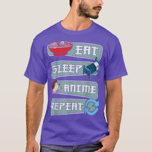 Camiseta Cool Eat Sleep Anime Repeat Ramen Japanese Graphic