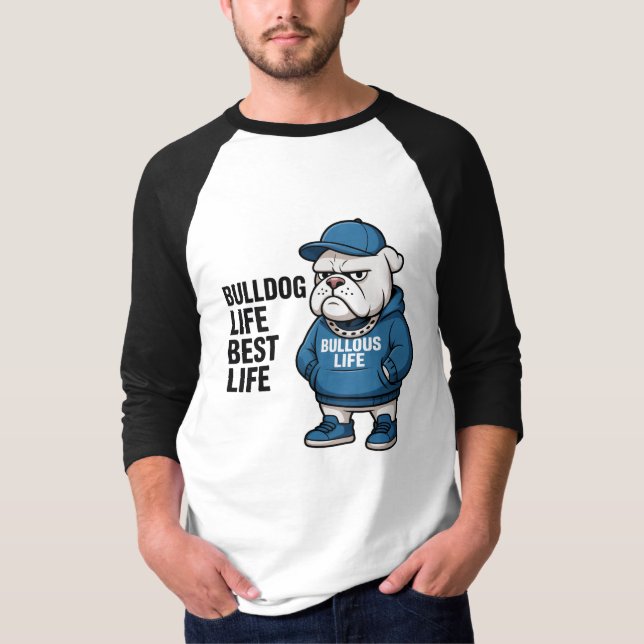 Camiseta Cool English Bulldog Life Cartoon (Anverso)