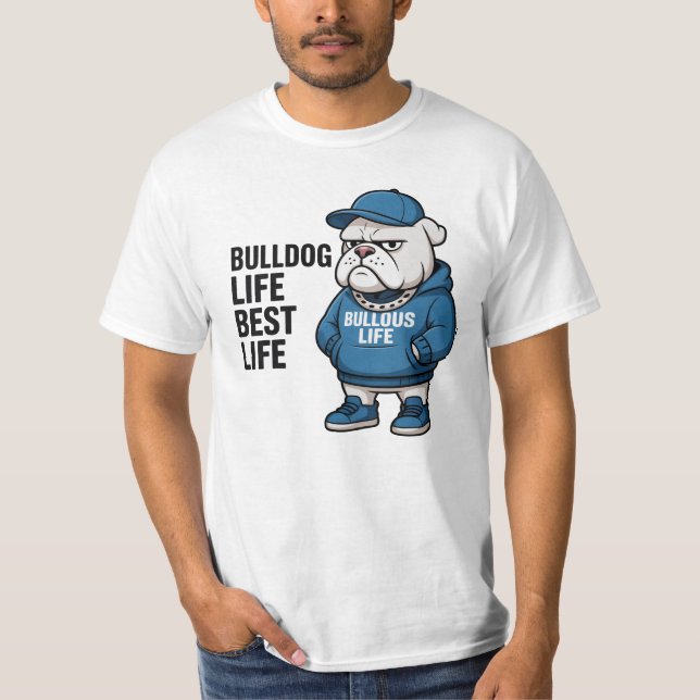 Camiseta Cool English Bulldog Life Cartoon (Anverso)