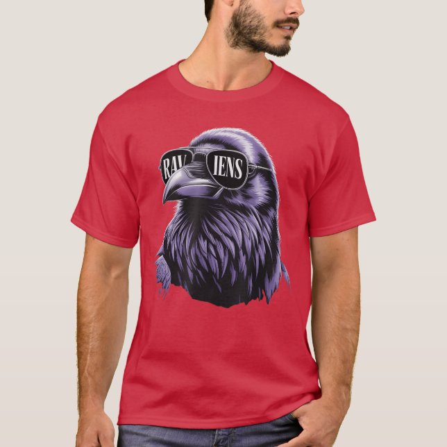 Camiseta Cool Face Raven with Sunglasses Women and Men Mary (Anverso)