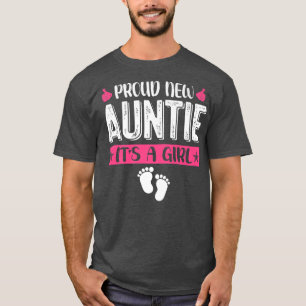 Camiseta Cool Family Proud New Auntie It's A Girl Gender Re