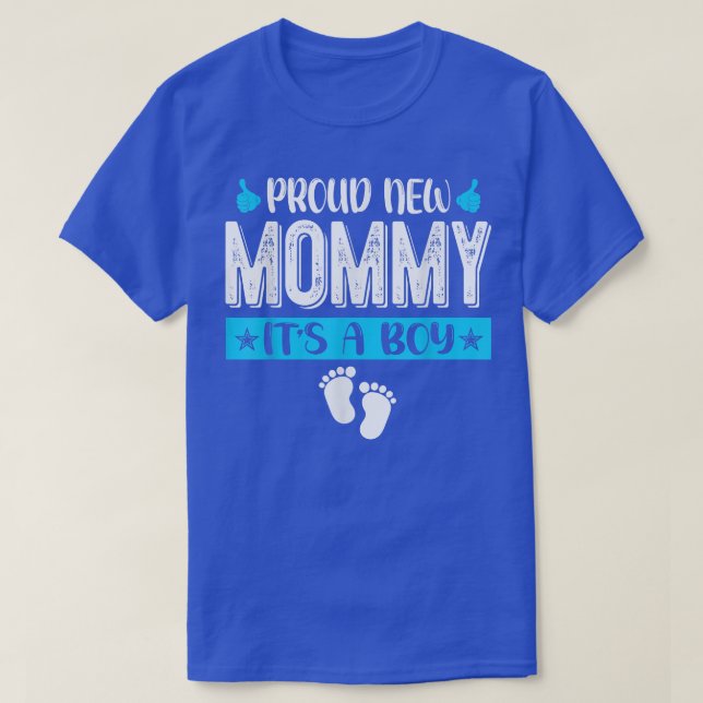 Camiseta Cool Family Proud New Mommy It's A Boy Gender Reve (Diseño del anverso)