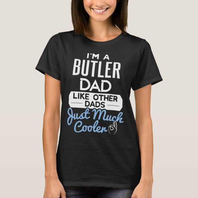 Camiseta Cool Fathers Day Butler Dad (Anverso)