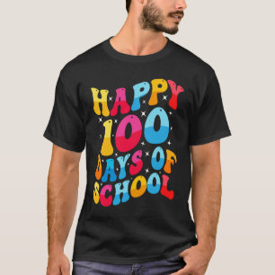 Camiseta Cool Feliz 100 Días de Escuela para Maestro y Estu