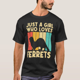 Camiseta Cool Ferret For Girls Women Ferret Pet Animal