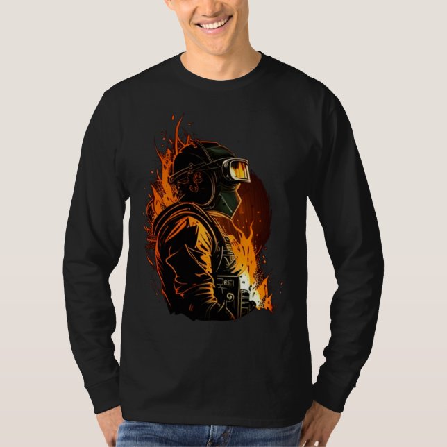Camiseta Cool Fire Welder Worker (Anverso)