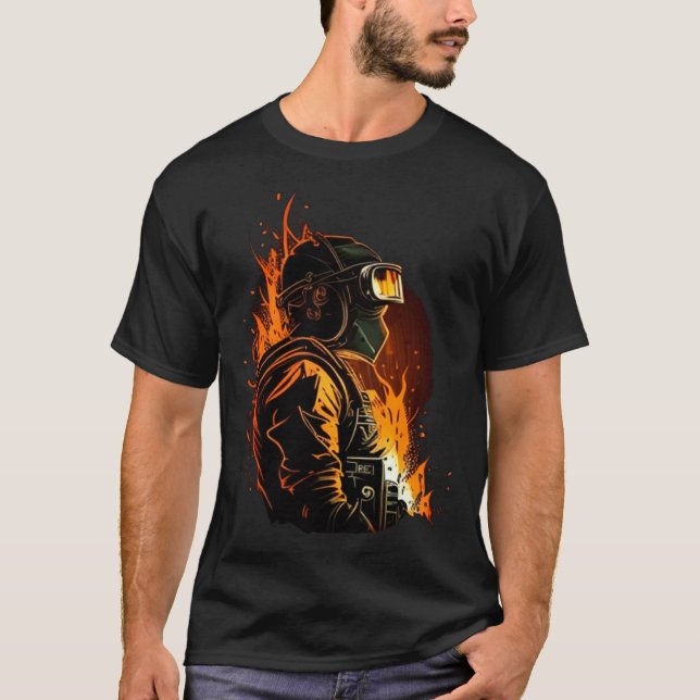 Camiseta Cool Fire Welder Worker (Anverso)