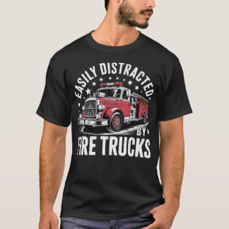 Camiseta Cool Firefighter Funny Fire Truck Distracted Men 